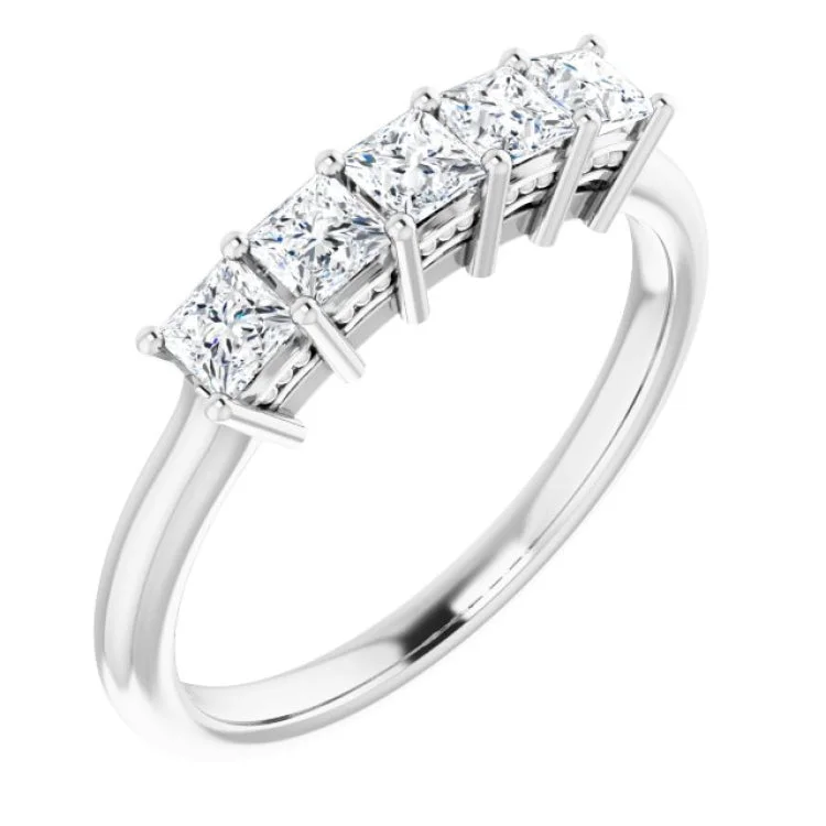 Unique Gold Engagement Rings For Special Moments-14K White 5/8 CTW Natural Diamond Anniversary Band