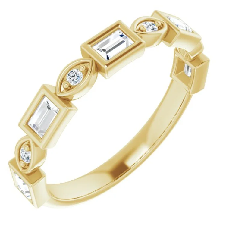 Custom Gold Rings For Anniversary Gifts-14K Yellow 1/2 CTW Natural Diamond Anniversary Band