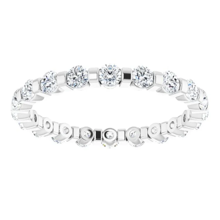 Classic Wedding Rings For Elegant Brides-Platinum 1 CTW Natural Diamond Eternity Band Size 6