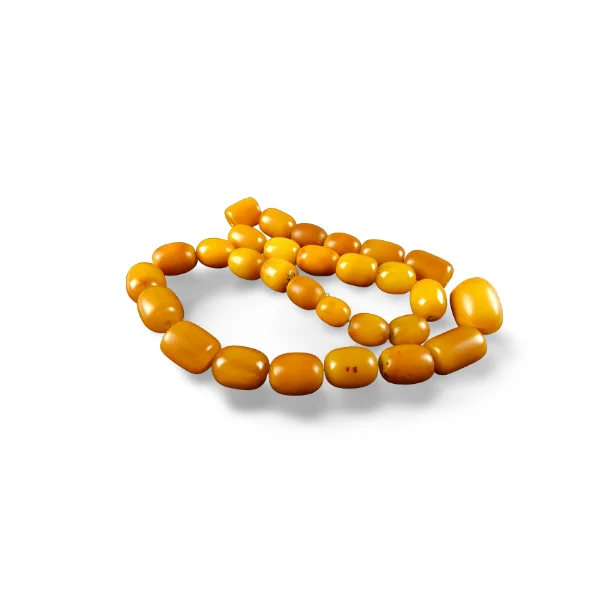 Sparkling Gold Necklace For Fashion Events-Magnificent Antique Natural Old Baltic Amber Bead Necklace