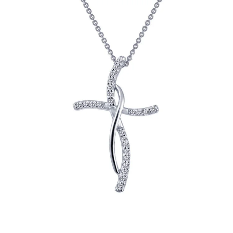 Trendy Chain Necklace For Casual Wear-0.24 CTW Cross Pendant Necklace