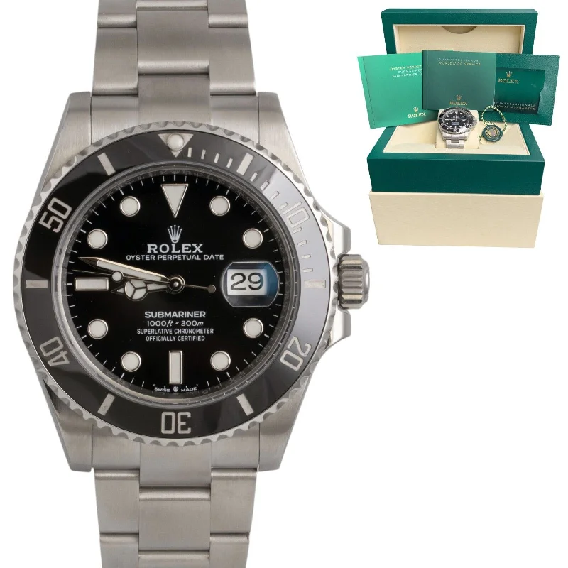 Stainless Steel Watches For Men’s Fashion-2023 Rolex Submariner Black Stainless Steel 41mm Watch 126610LN BOX & PAPERS