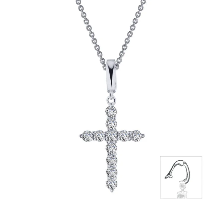 Classic Gold Necklace For Cocktail Parties-0.55 CTW Cross Pendant Necklace