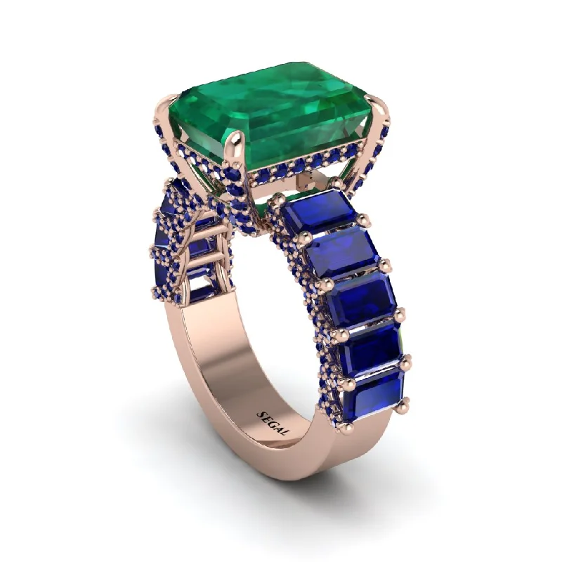 Custom Wedding Bands For Men-Luxury Emerald Cut Emerald Engagement Ring - Nadia No. 65