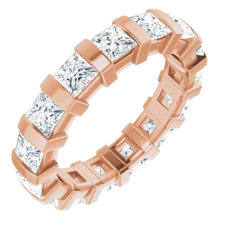 Elegant Silver Rings For Daily Wear-14K Rose 2 3/8 CTW Natural Diamond Eternity Band Size 5