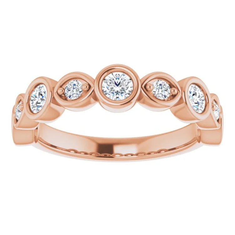 Trendy Stacking Rings For Everyday Wear-14K Rose 5/8 CTW Natural Diamond Anniversary Band