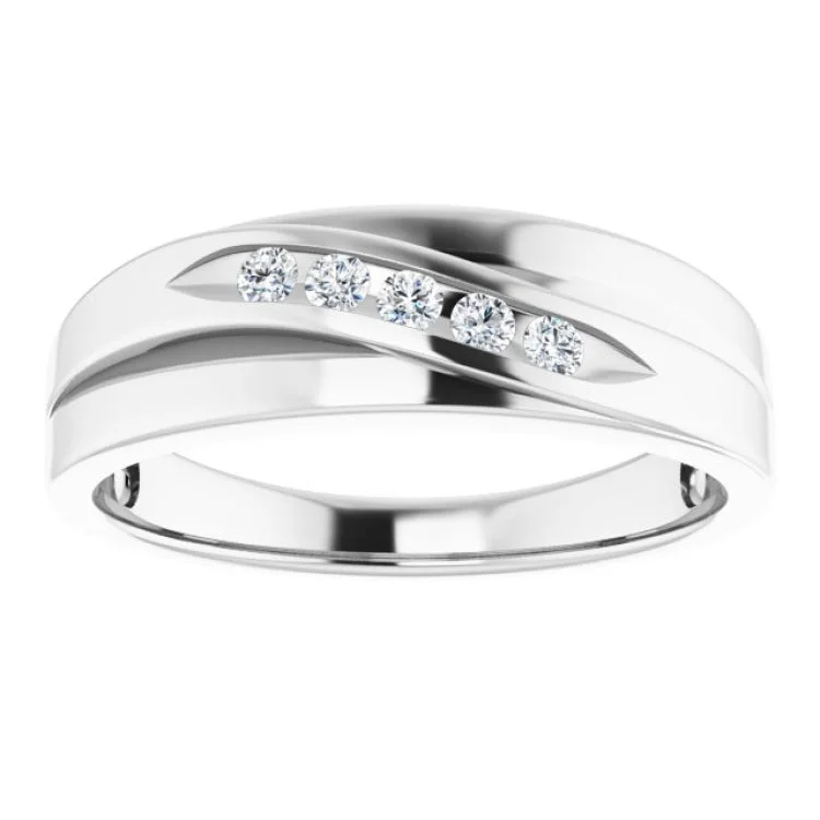 Personalized Diamond Rings For Special Occasions-Platinum 1/6 CTW Natural Diamond Band