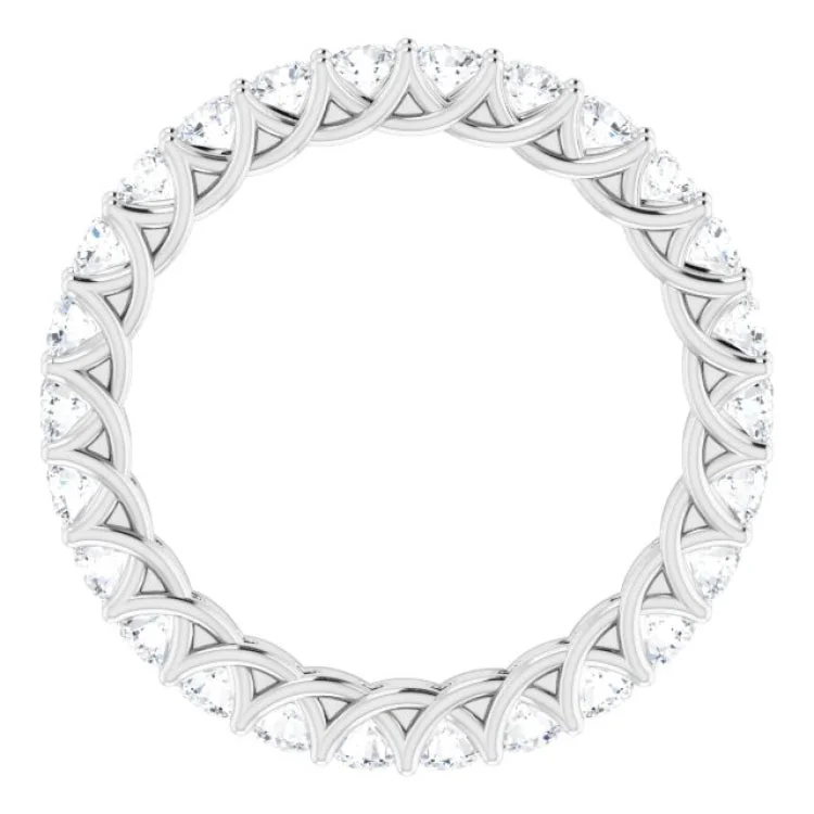 Trendy Minimalist Rings For Fashion Lovers-Platinum 1 1/2 CTW Natural Diamond Eternity Band