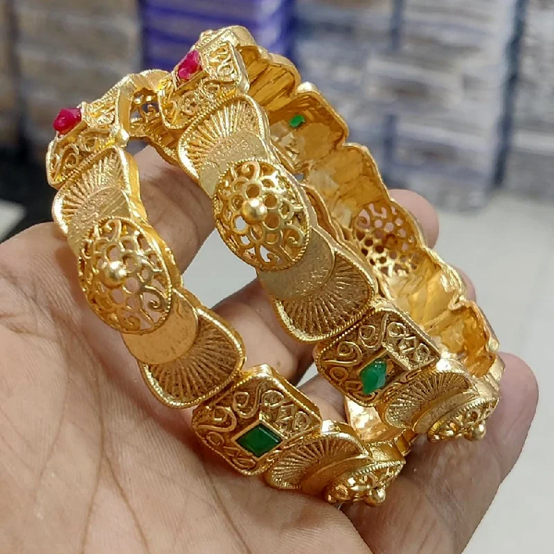 Luxury Custom Bangles For Special Occasions-Pooja Bangles Gold Plated Bangle Set