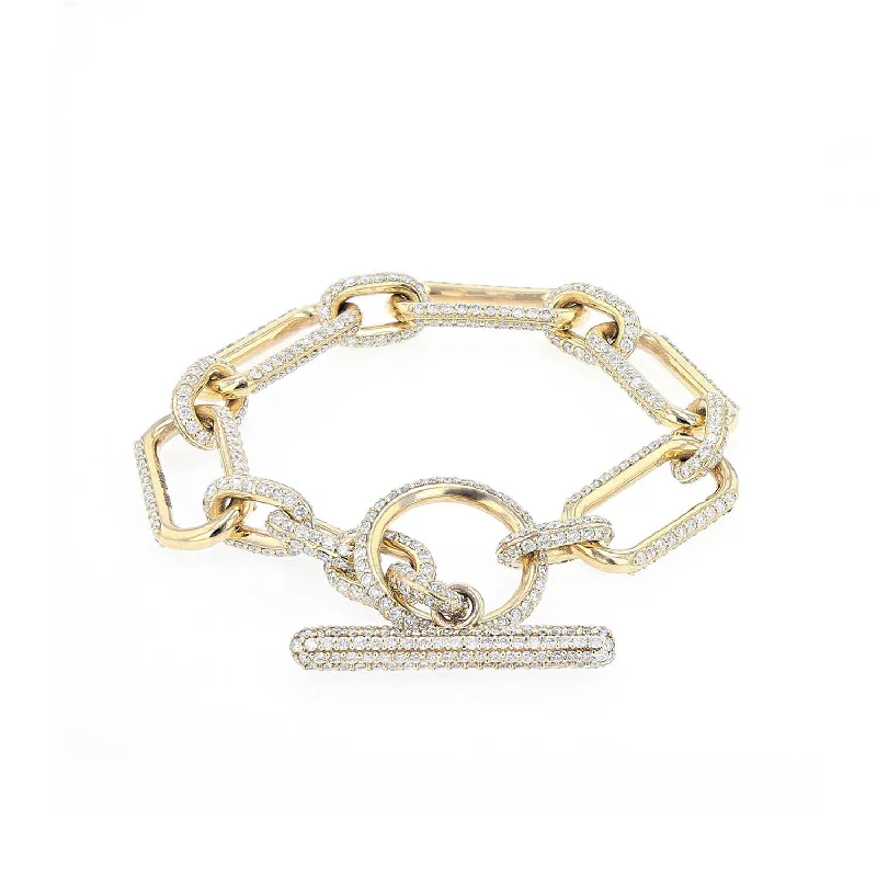 Natural Stone Bracelets-14k Gold Gwyneth Link Diamond Toggle Bracelet C-B6