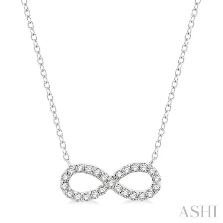 Classic Choker Necklace For Fashionable Look-1/4 Ctw Round Cut Diamond Infinity Necklace in 14K White Gold