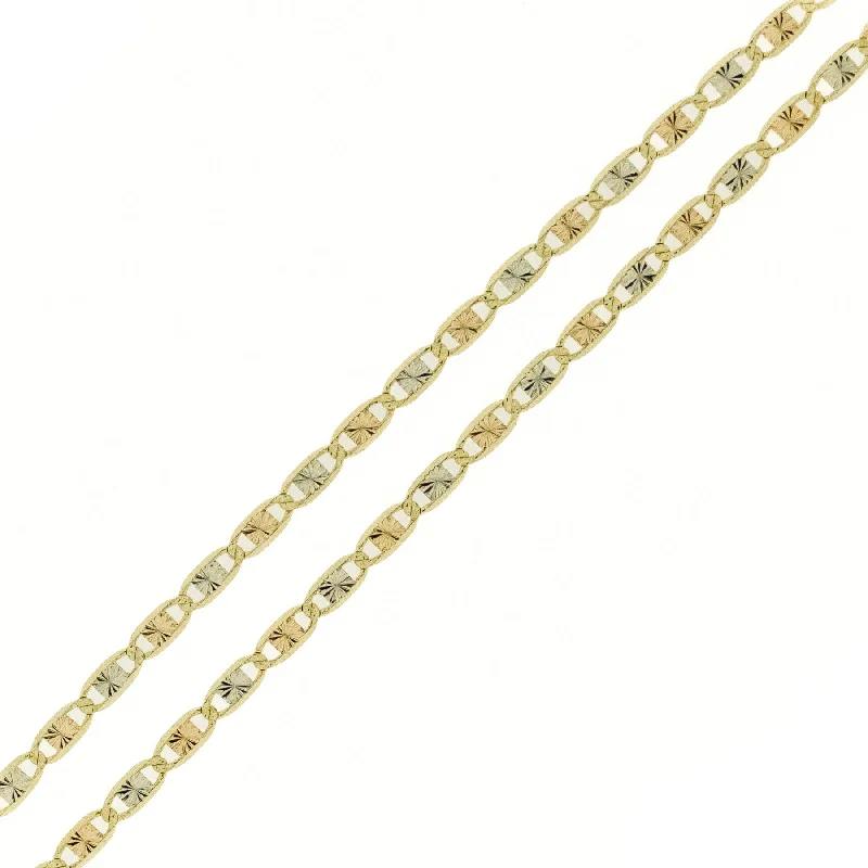 Modern Gold Necklace For Trendy Style-24" Fashion Chain in 14K Three Tone Gold