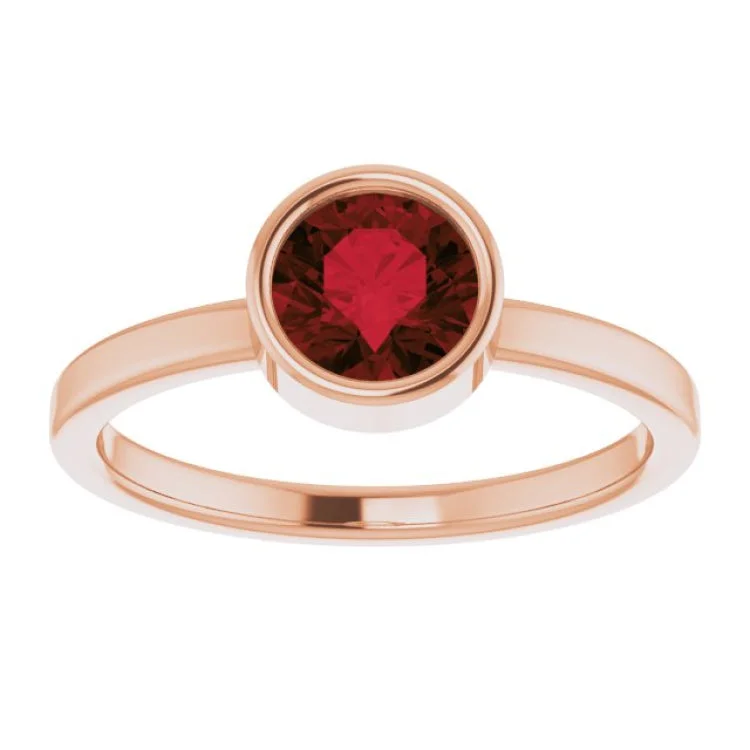 Unique Men’s Rings For Fashion Forward Style-14K Rose 6 mm Natural Mozambique Garnet Ring