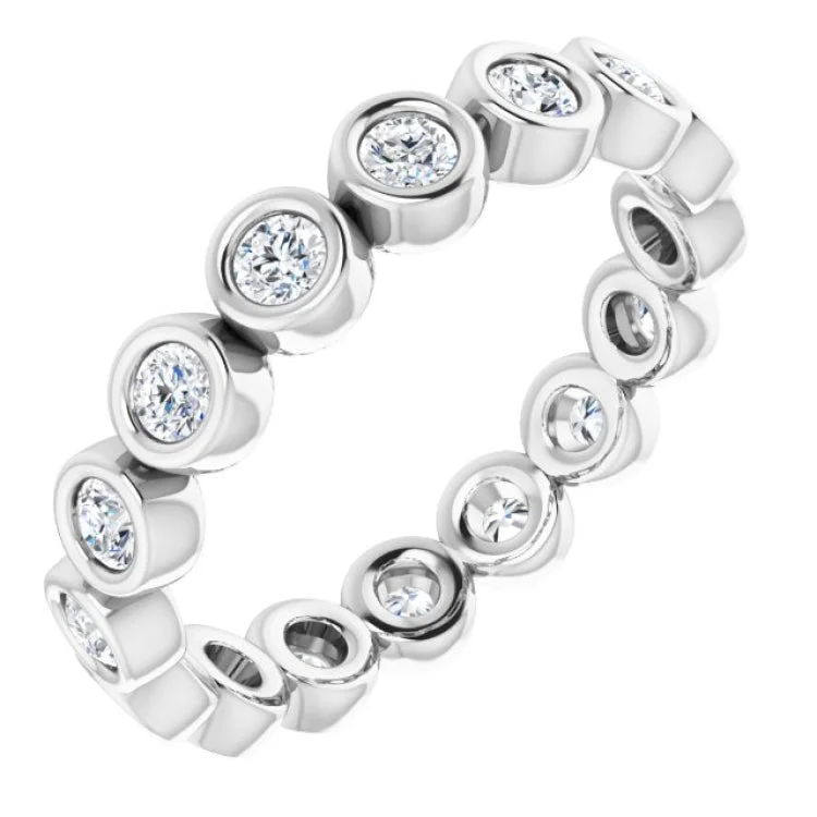 Boho-Style Rings For Free-Spirited Fashion-14K White 1/2 CTW Natural Diamond Eternity Band Size 7