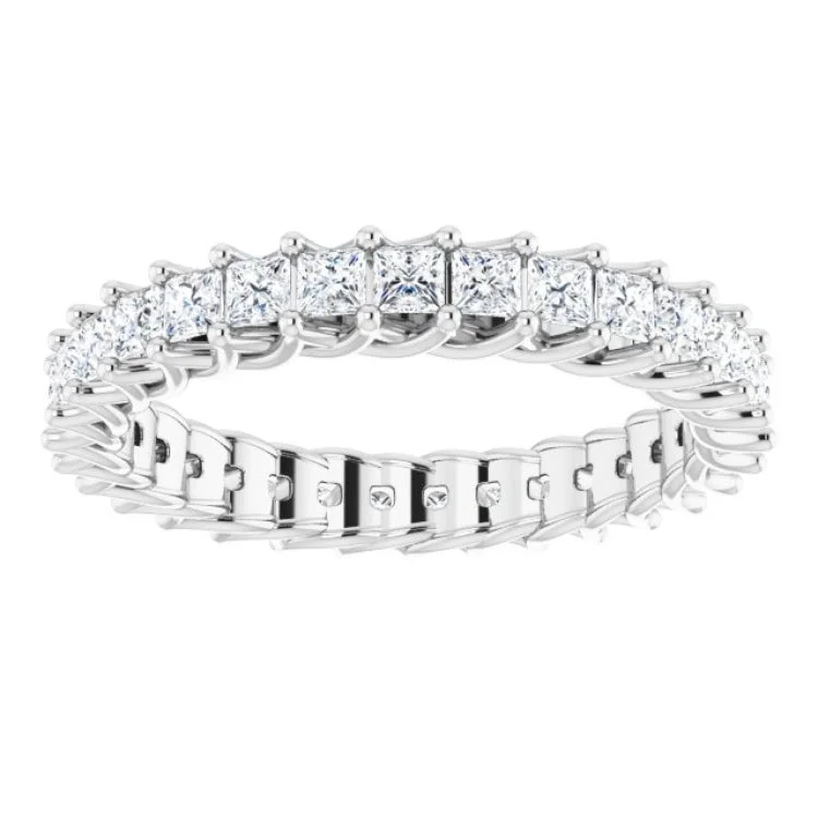 Simple Stackable Rings For Fashion-14K White 1 1/2 CTW Natural Diamond Eternity Band