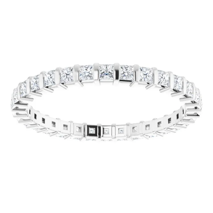 Simple Stackable Rings For Fashion-14K White 3/4 CTW Natural Diamond Eternity Band Size 6