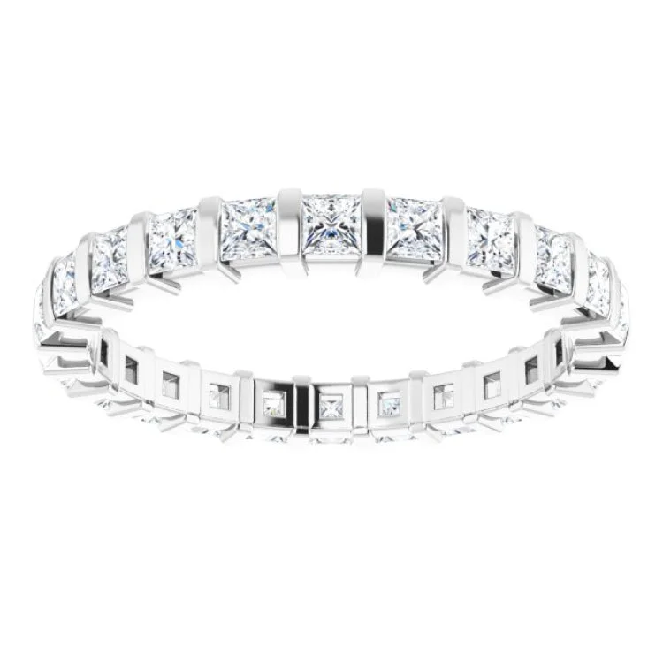 Unique Men’s Wedding Rings For Fashion Lovers-14K White 1 1/8 CTW Natural Diamond Eternity Band Size 5