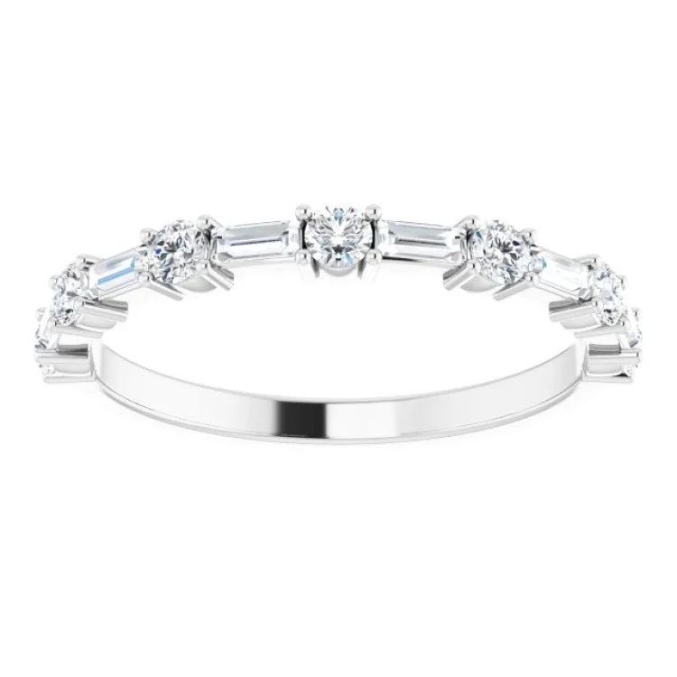 Luxury Diamond Rings For Special Occasions-Platinum 1/2 CTW Natural Diamond Anniversary Band