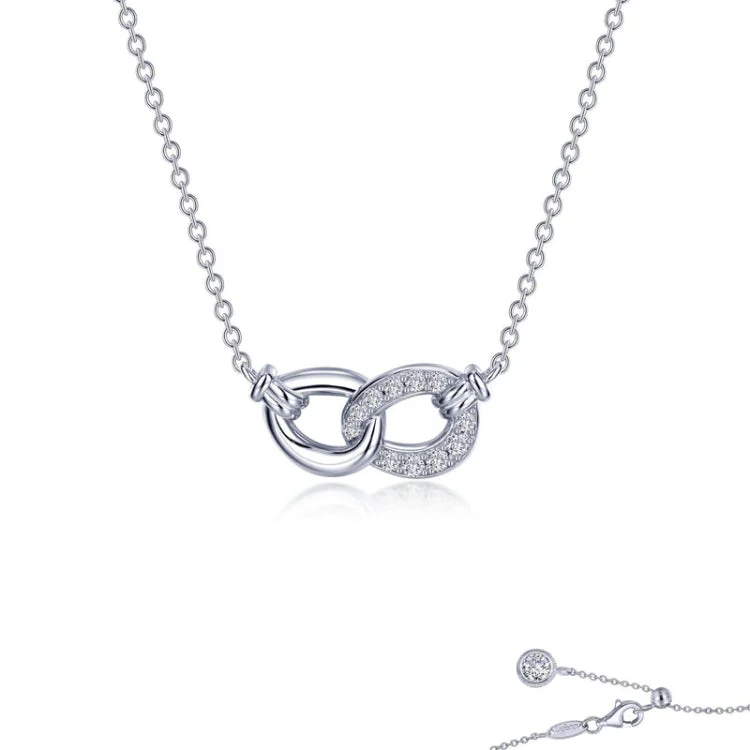 Classic Silver Pendant Necklace For Casual Outfits-Interlocking Circles Necklace