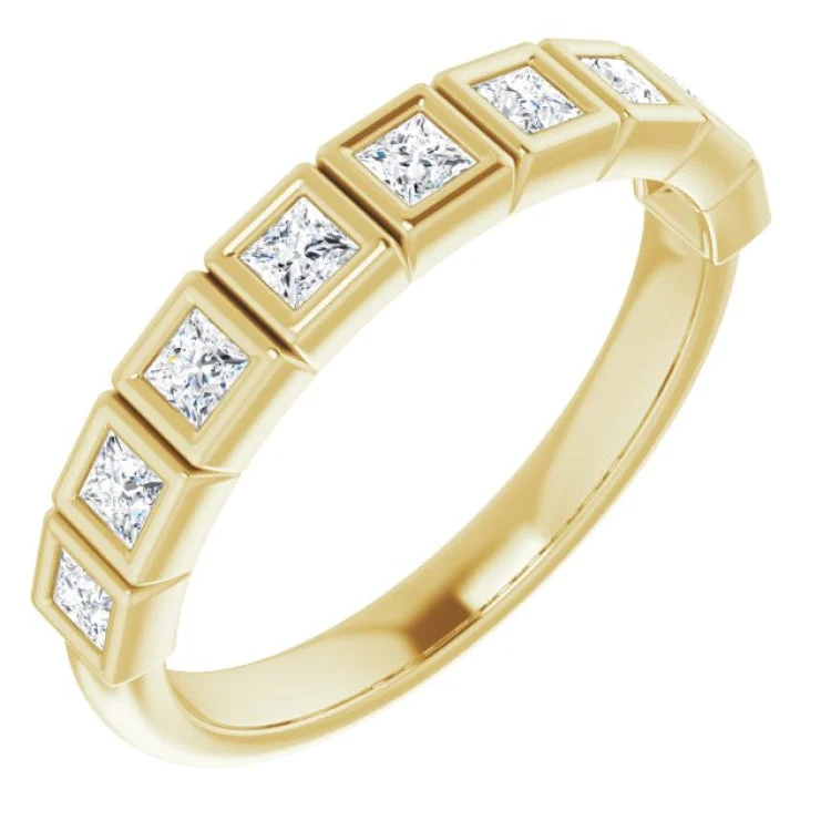 Custom Couple Rings For Wedding Day-14K Yellow 5/8 CTW Natural Diamond Anniversary Band