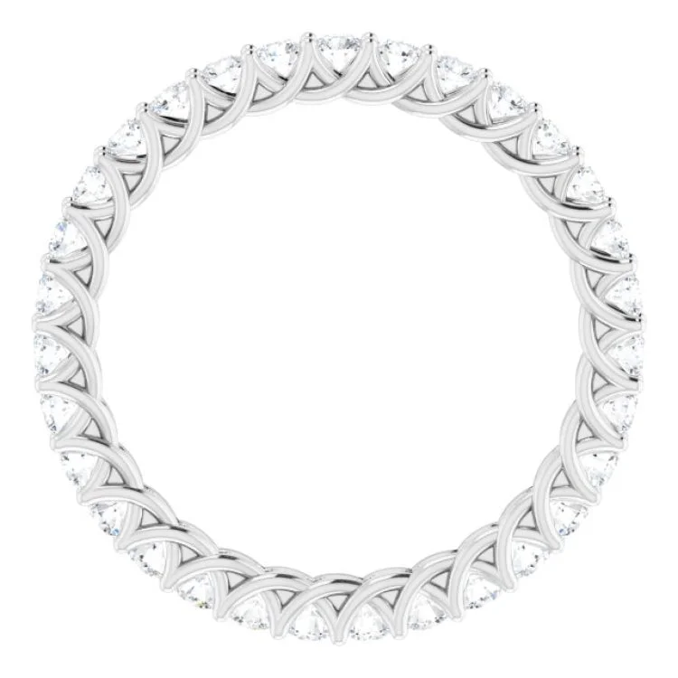 Simple Silver Rings For Minimalist Style-14K White 9/10 CTW Natural Diamond Eternity Band