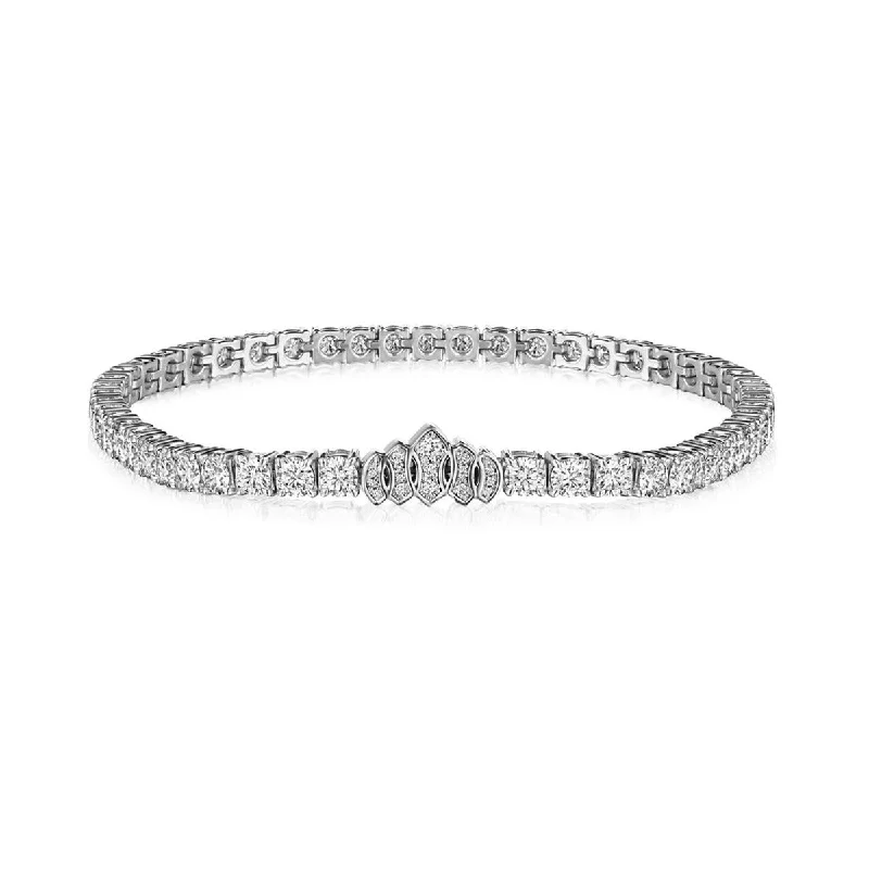 Elegant Bracelets For Weddings-Kwiat Signature Tiara Diamond Line Bracelet