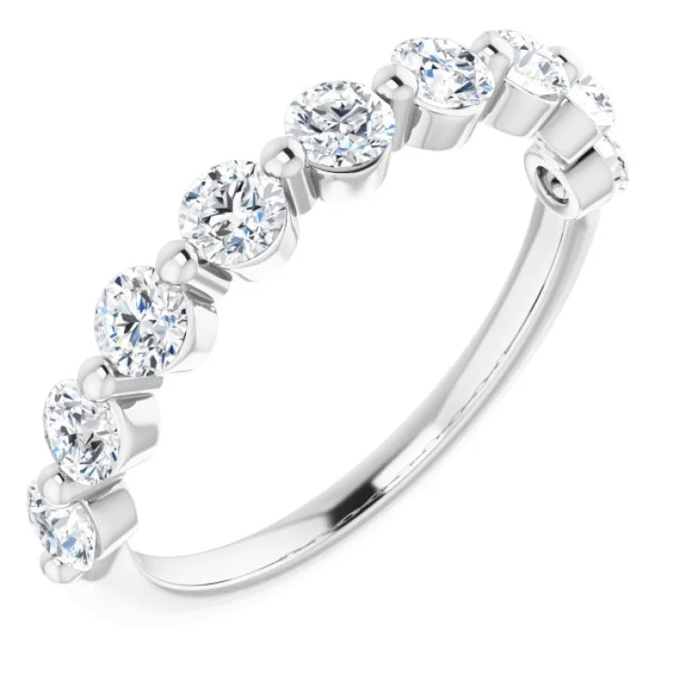 Elegant Stackable Rings For Fashionistas-Platinum 9/10 CTW Natural Diamond Anniversary Band