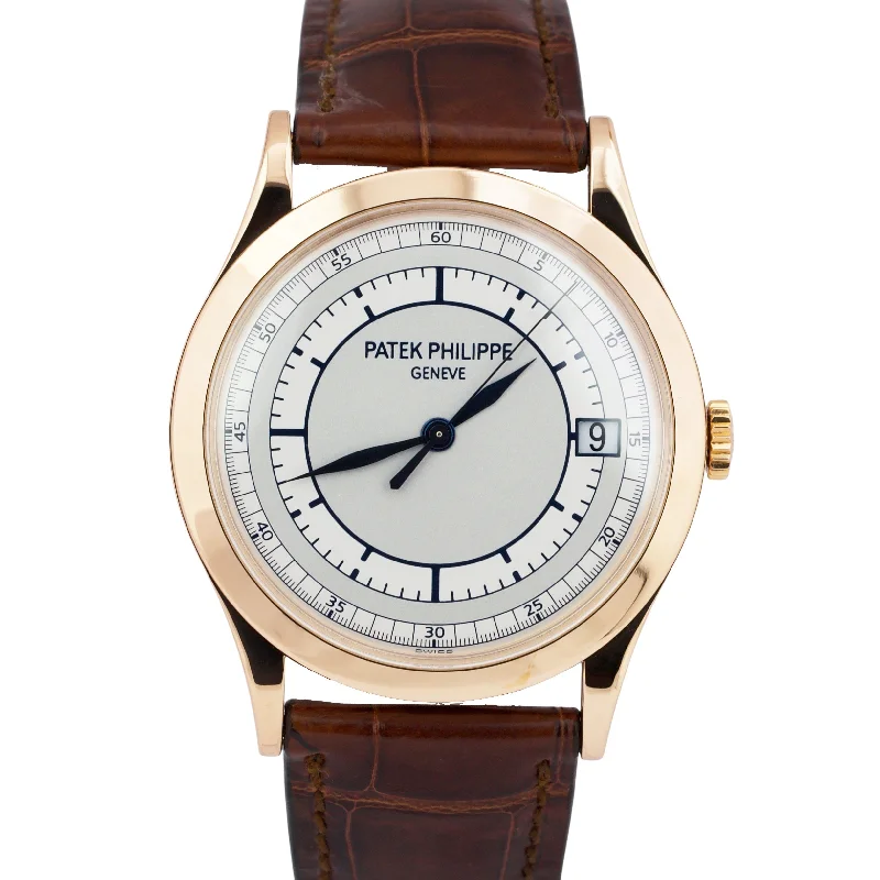 Stylish Watch Sets For Couples-Patek Philippe Calatrava 5296R 18K Rose Gold SECTOR DIAL 38mm Manual Watch