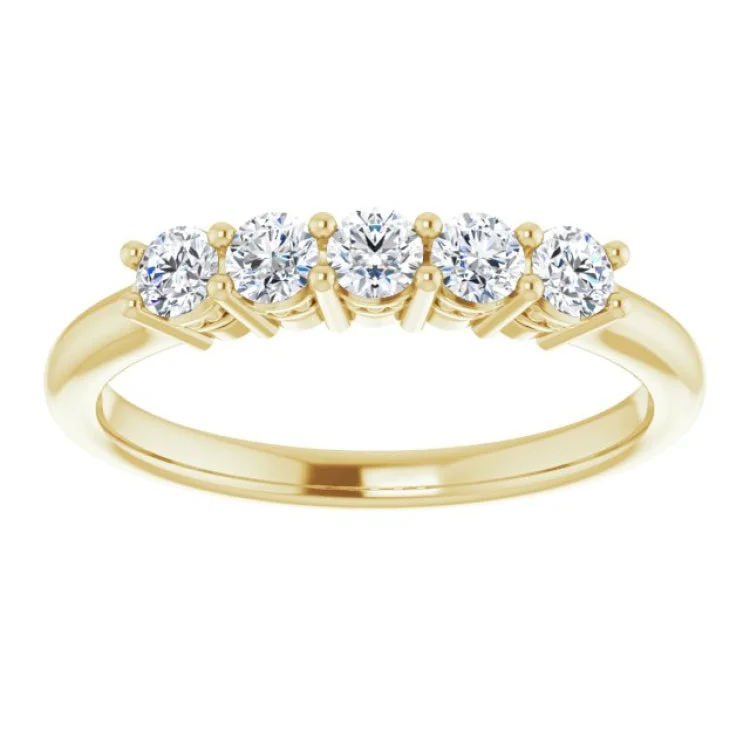 Elegant Halo Rings For Engagement-14K Yellow 1/3 CTW Natural Diamond Anniversary Band