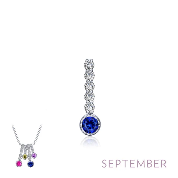 Colorful Crystal Necklace For Day Wear-September Birthstone Love Pendant