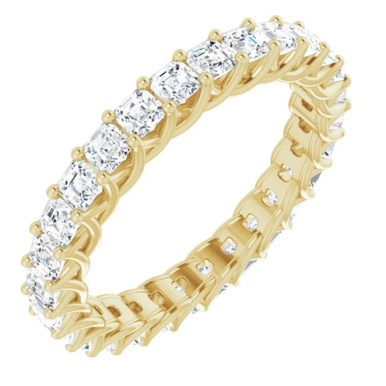 Luxury Gemstone Rings For Wedding Bands-14K Yellow 2 1/8 CTW Natural Diamond Eternity Band Size 7