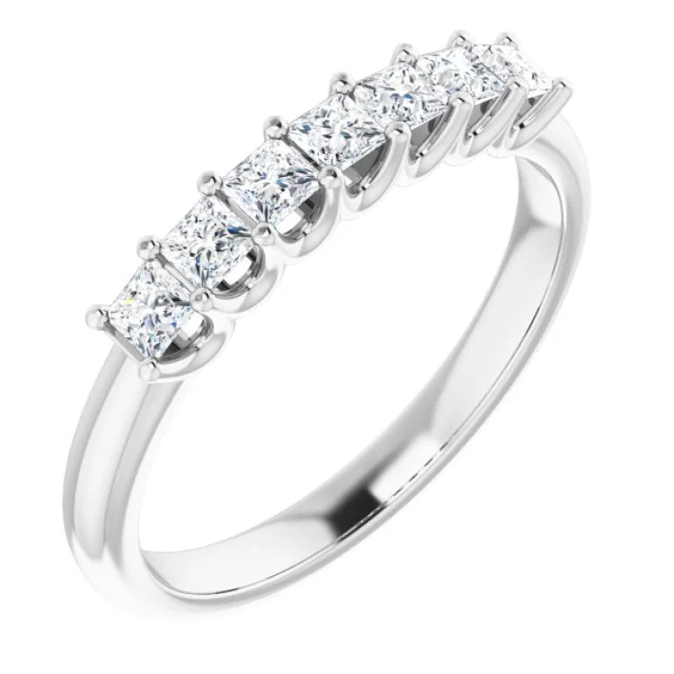 Custom Engagement Rings With Birthstones-Platinum 1/2 CTW Natural Diamond Anniversary Band