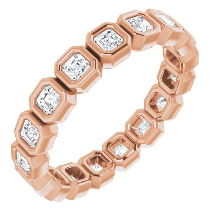 Luxury Wedding Rings For Bridesmaids Gifts-14K Rose 7/8 CTW Natural Diamond Eternity Band Size 5