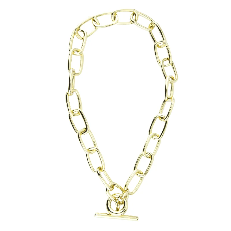 Elegant Chain Necklace For Fashionistas-Toggle Necklace - Gold