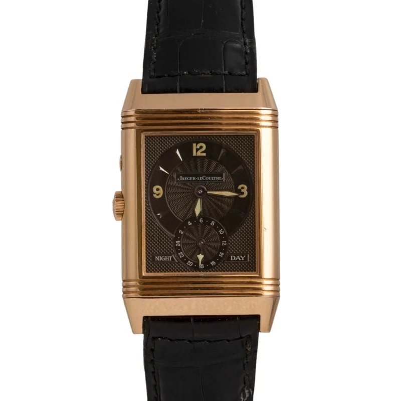 Automatic Watches For Watch Enthusiasts-Jaeger Lecoultre Reverso 18k Rose Gold Night And Day Ref 270.2.54 Watch