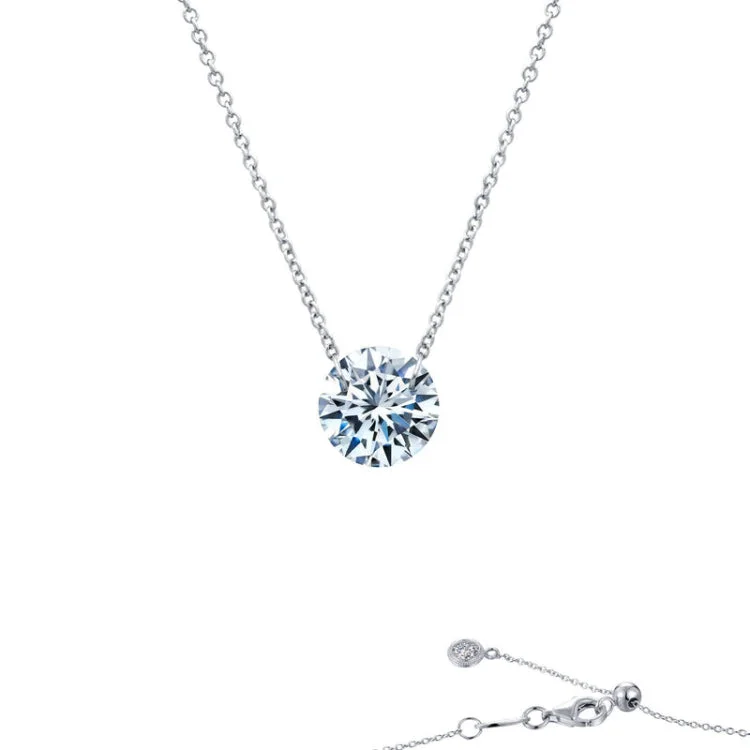 Simple Silver Necklace With Charms-Frameless Solitaire Necklace