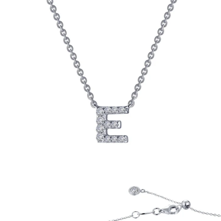 Simple Pearl Drop Necklace For Elegant Style-Letter E Pendant Necklace