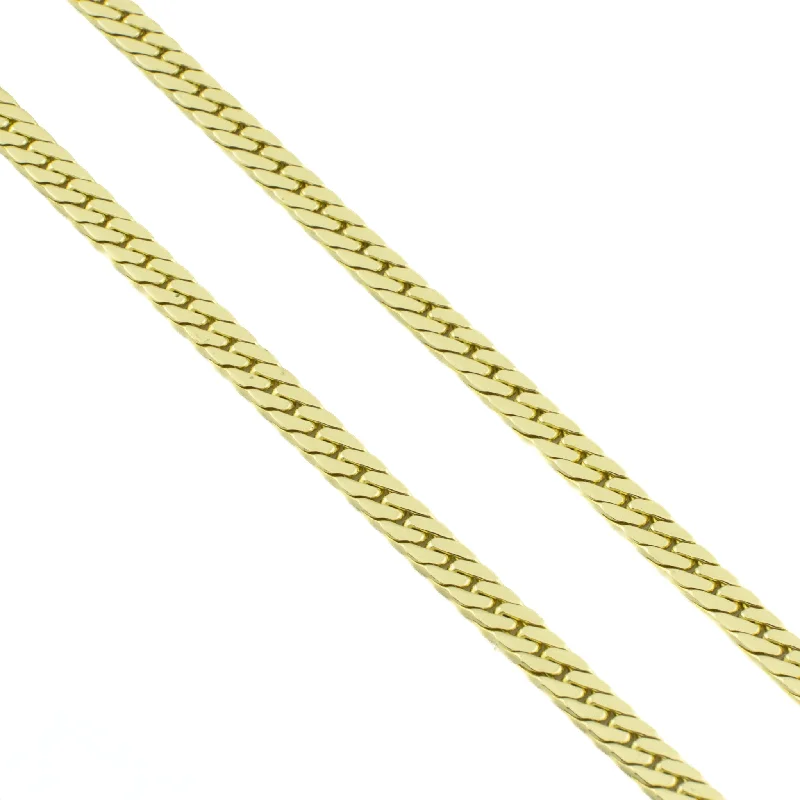 Luxury Diamond Necklace For Proposal-3mm Herringbone Chain 24" Necklace in 14K Yellow Gold