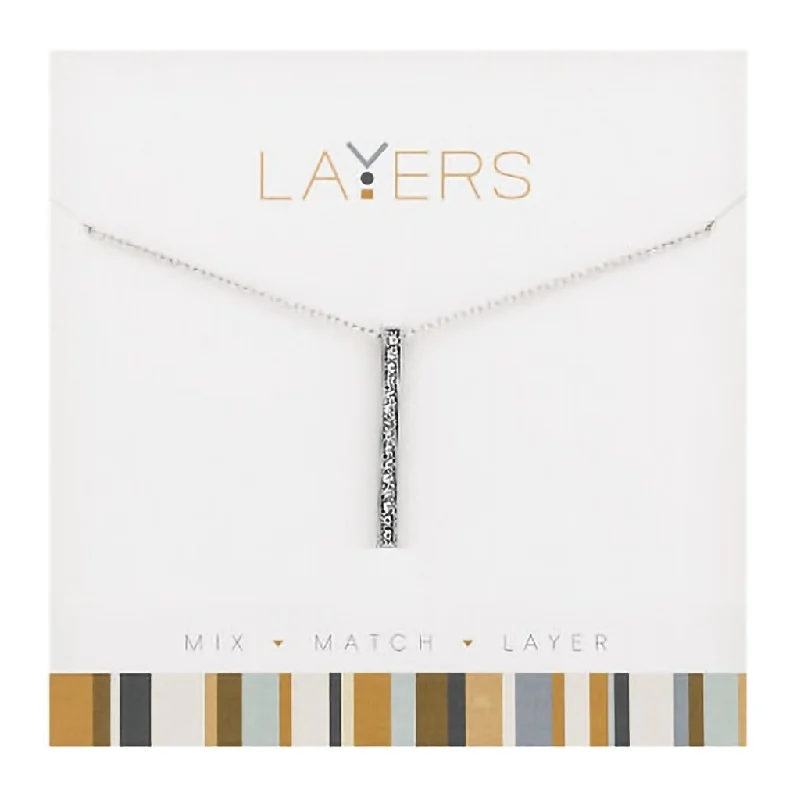 Personalized Couple Name Necklace For Gifts-Center Court : Silver Single Bar Layers Necklace