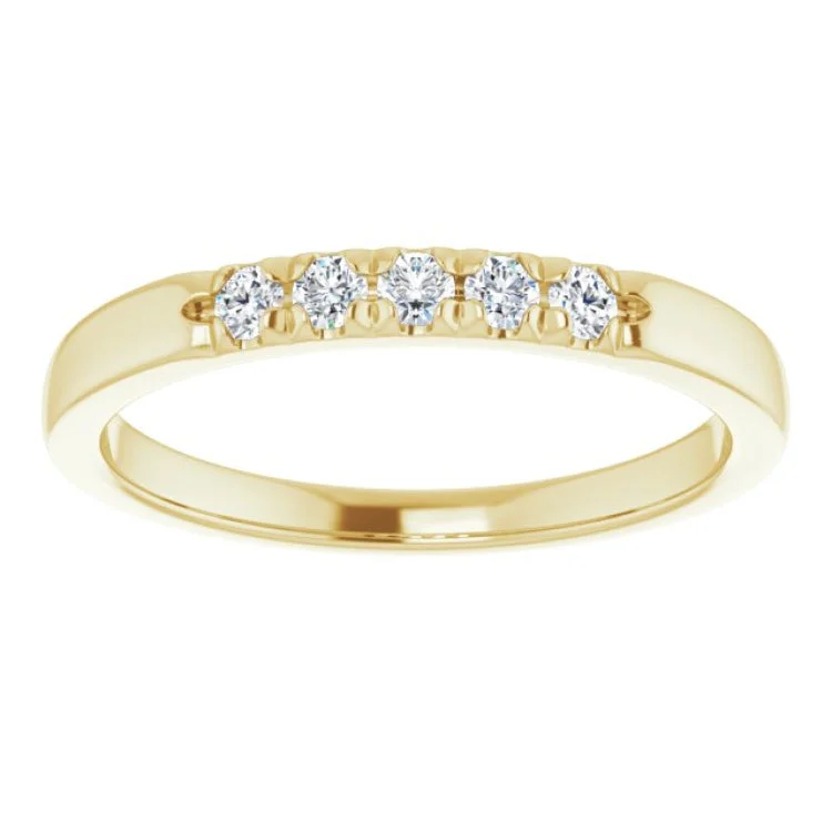 Personalized Promise Rings For Special Occasions-14K Yellow 1/6 CTW Natural Diamond Anniversary Band