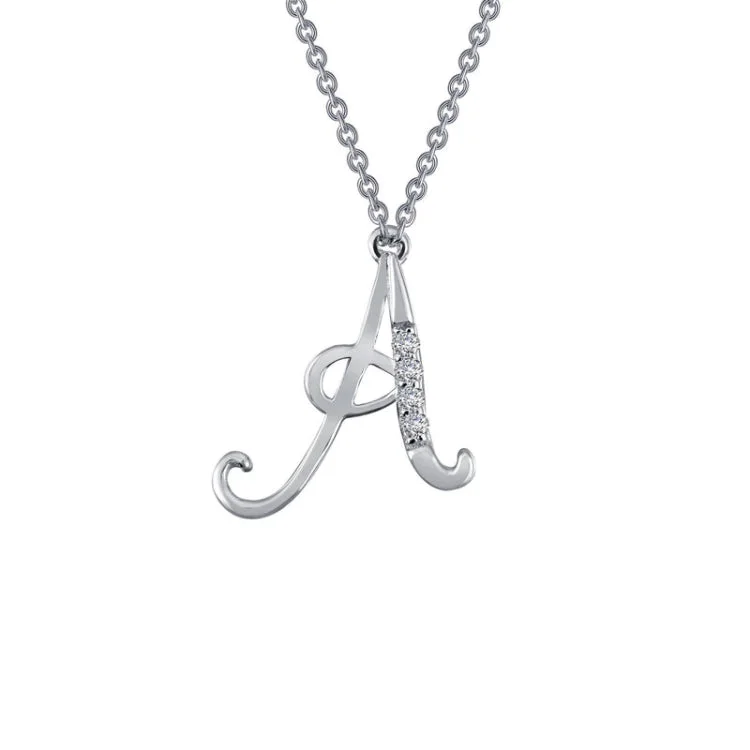 Unique Layered Necklace For Special Occasions-Letter A Pendant Necklace