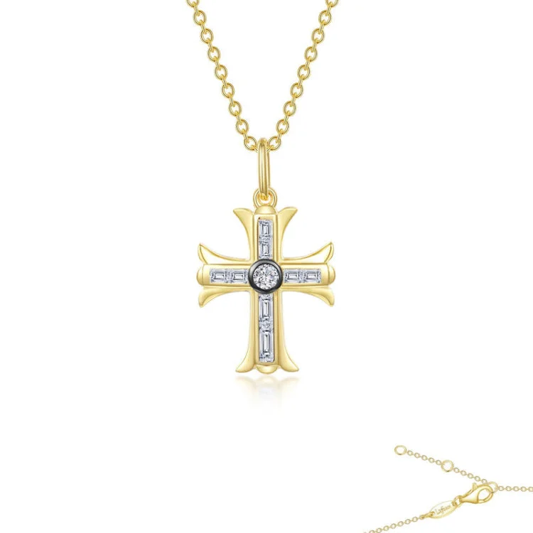 Modern Geometric Pendant Necklace For Fashion-0.90 CTW Cross Pendant Necklace