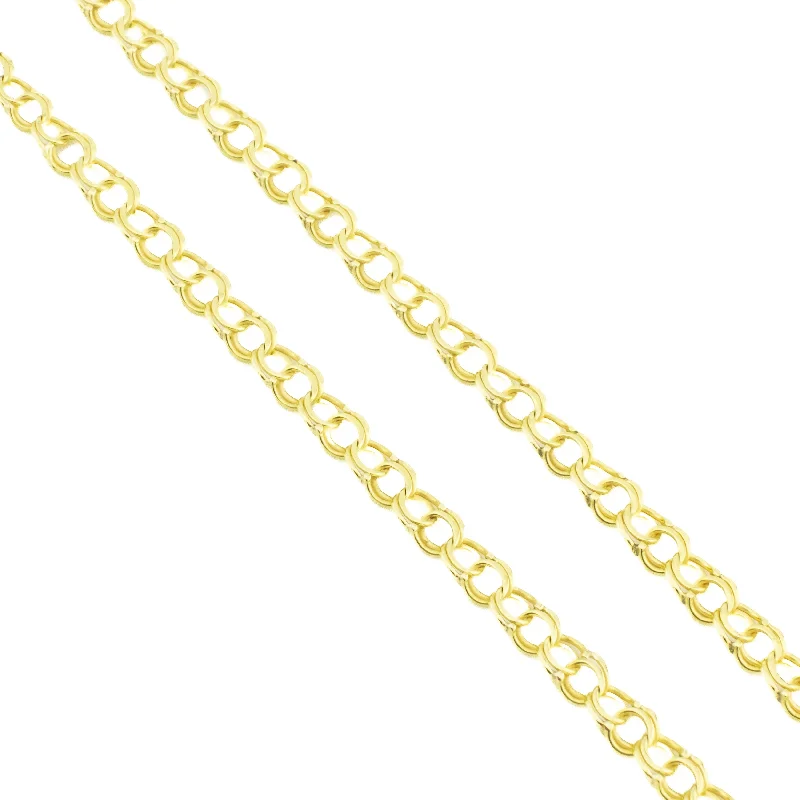 Classic Gold Necklace For Evening Wear-3.5mm Wide Fashion Chain Necklace 18" in 18K Yellow Gold - 9g