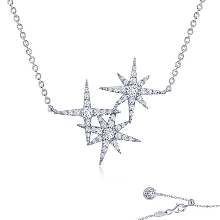 Trendy Silver Necklace For Office Look-Star Cluster Necklace