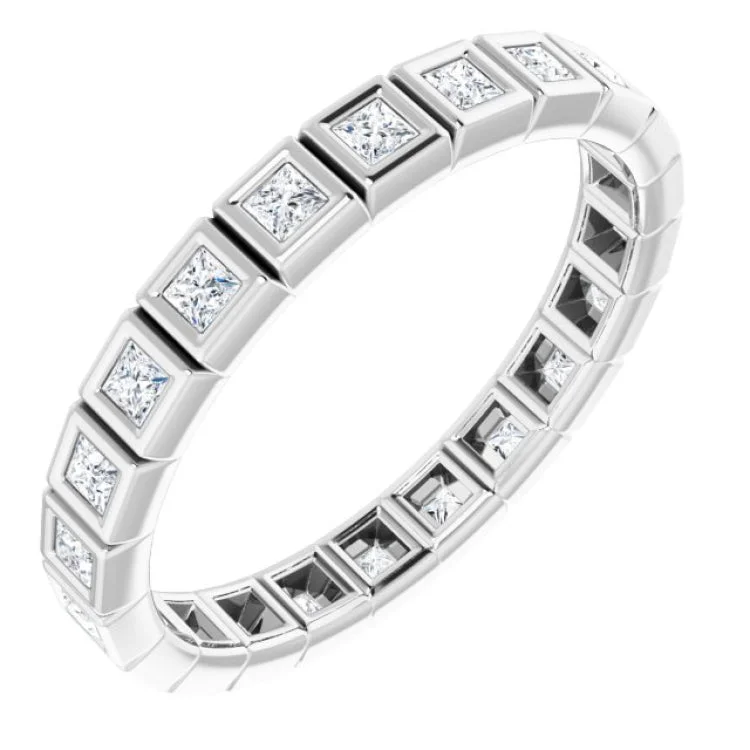 Elegant Sapphire Rings For Engagement-Platinum 1/2 CTW Natural Diamond Eternity Band Size 6