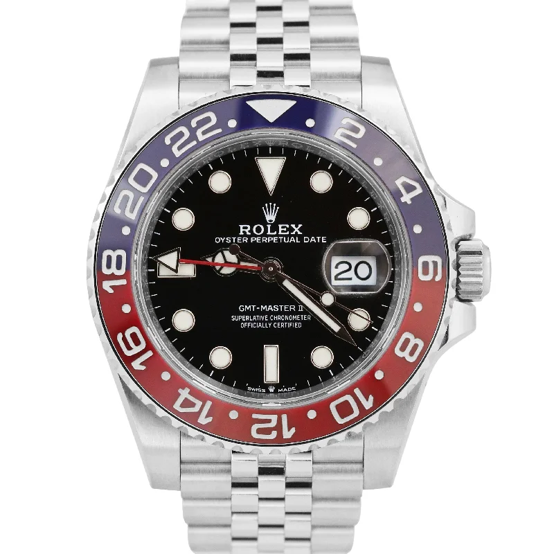 Unique Women’s Watches With Leather Bands-MINT 2024 PAPERS Rolex GMT-Master II 126710 BLRO 40mm PEPSI Red Blue JUBILEE BOX