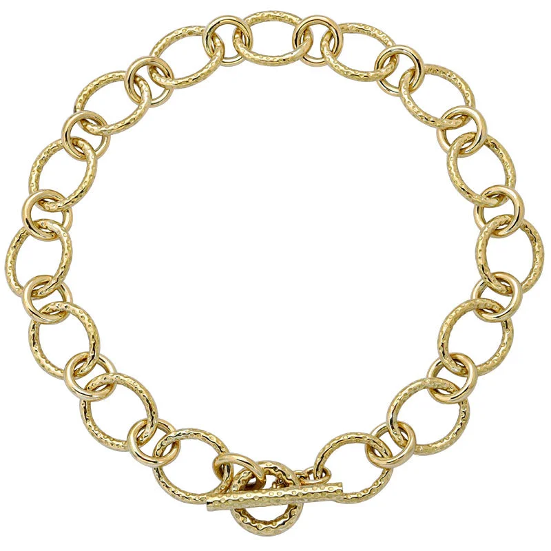 Trendy Chain Necklace For Casual Wear-Toggle Necklace - Gold