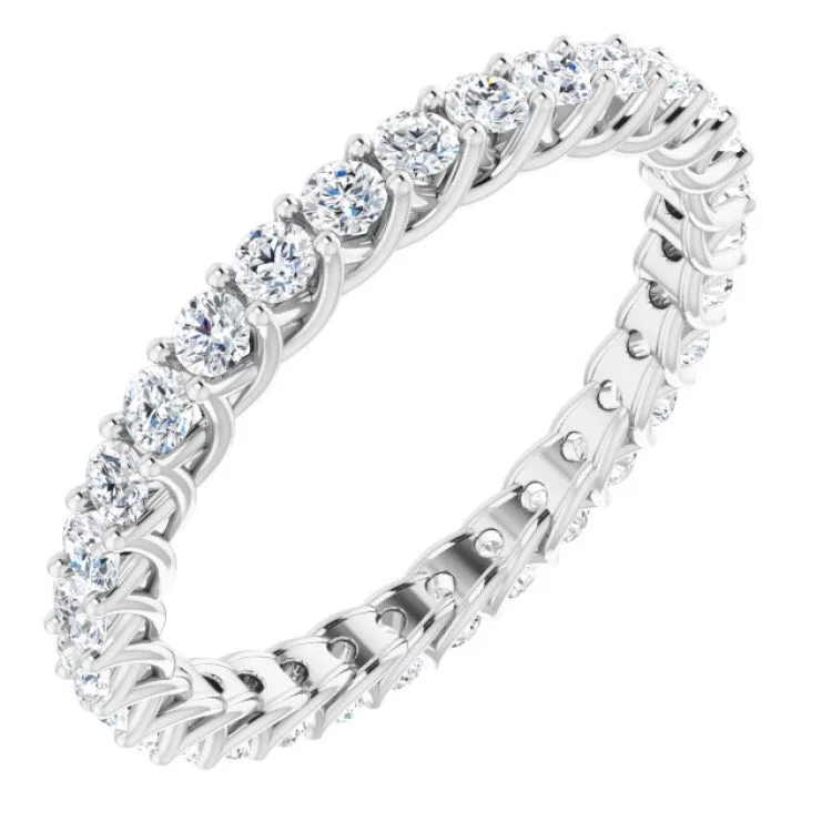 Classic Wedding Bands For Elegant Brides-Platinum 9/10 CTW Natural Diamond Eternity Band