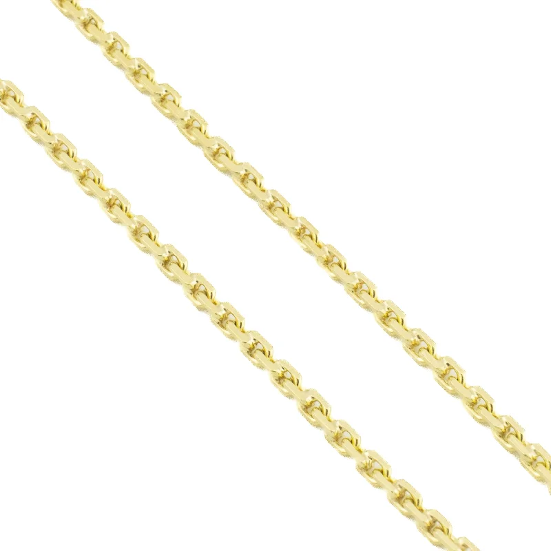 Luxury Diamond Necklace For Anniversary-1.9mm Wide Fancy Cable Chain Necklace 24" in 18K Yellow Gold - 11g