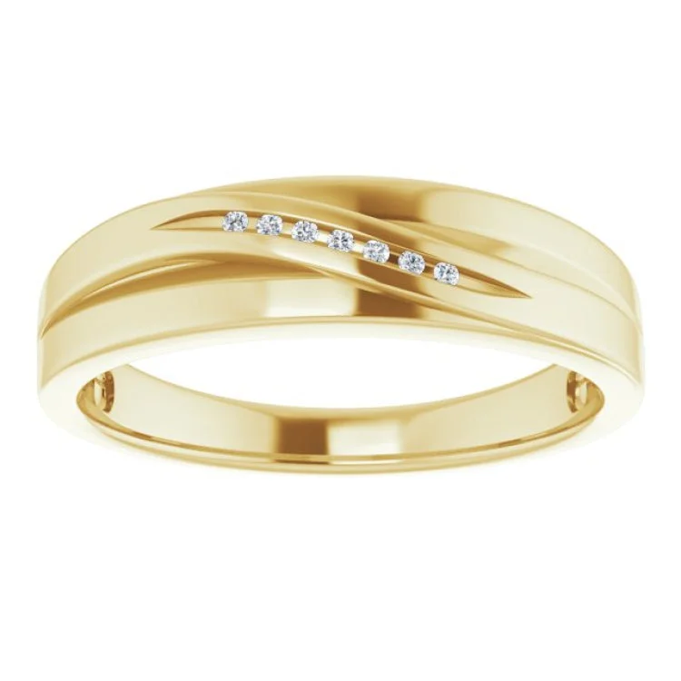 Trendy Stackable Rings For Jewelry Lovers-14K Yellow .03 CTW Natural Diamond Band